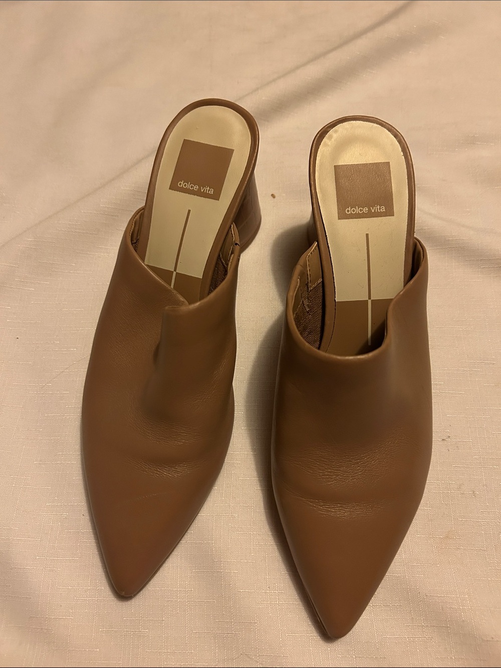 Dolce Vita Brown Pointed-Toe Slip-On Mules